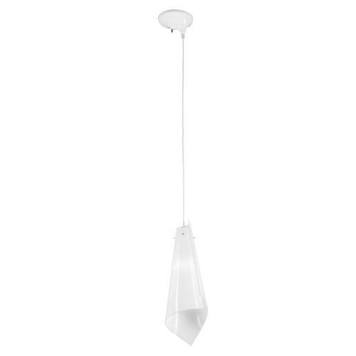 Tris Single Funnel Pendant 60W White Semi Transparent