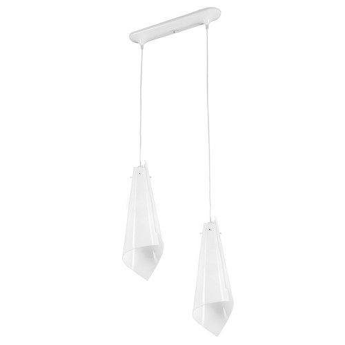 Tris Double Funnel Pendant 2 x 60W White Semi Transparent