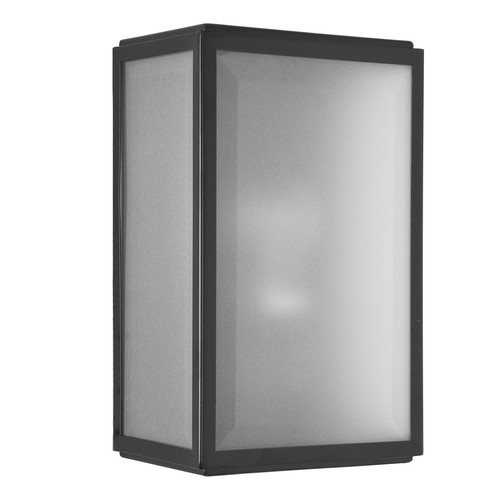 Homefield Sensor Frosted Glass Outdoor Garden Wall Light 240V 60W Matt Black