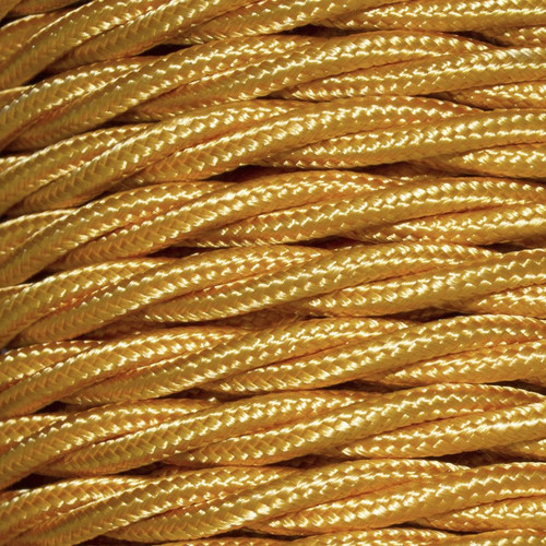 Braided Cloth Triple Twisted Round Flex Cable 0.50mm² Light Gold
