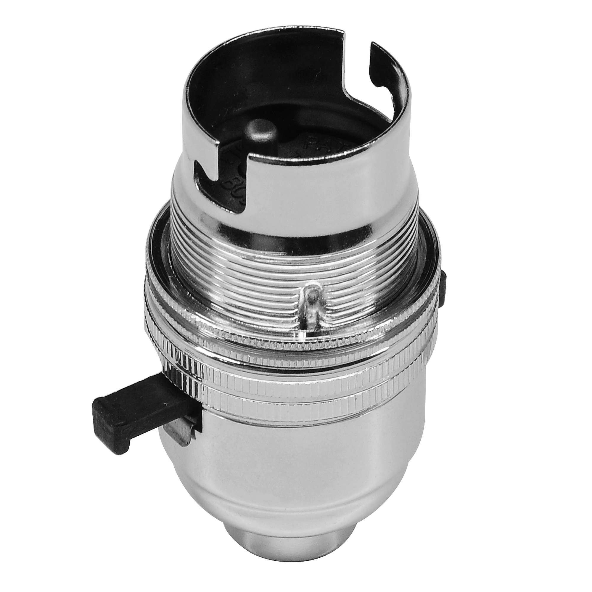 Switched Lamp Holder 13mm Chrome BC / B22 | Mr Resistor Lighting