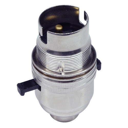 Switched Lamp Holder 13mm Nickel BC / B22