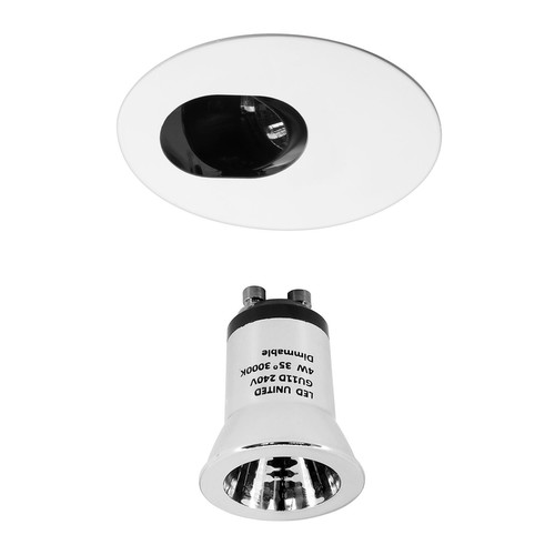 Invisible Adjustable Camera Round Downlight Reality LED Kit 4W (=35W) 3000K Warm White 35°