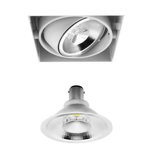 Grid Trimless Single Reality AR70 LED & Driver 8W Dimmable Warm White (3000K) Downlight 36° White