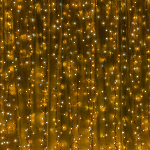 Giant Sparkle Curtain, (Without Controller) Indoor, 240V 3000K Warm White White Cable