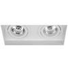 Trimless Double Square Adjustable Downlight GU10 240V RAL 9010 White 100W