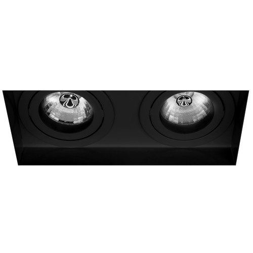 Trimless Double Square Adjustable Downlight GU10 240V Black 100W