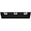 Trimless Triple Square Adjustable Downlight GU10 240V Black 150W