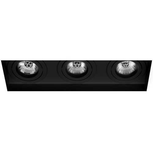 Trimless Triple Square Adjustable Downlight GU10 240V Black 150W