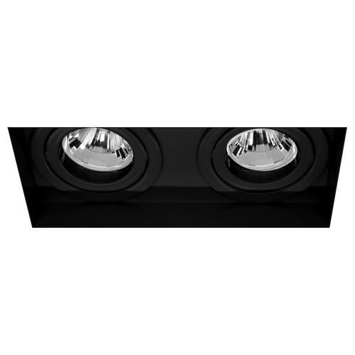 Trimless Double Square Adjustable Downlight MR16 12V Black 100W