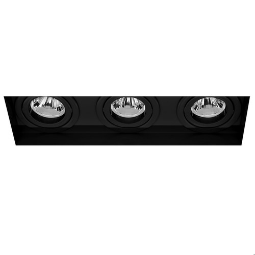 Trimless Triple Square Adjustable Downlight MR16 12V Black 150W