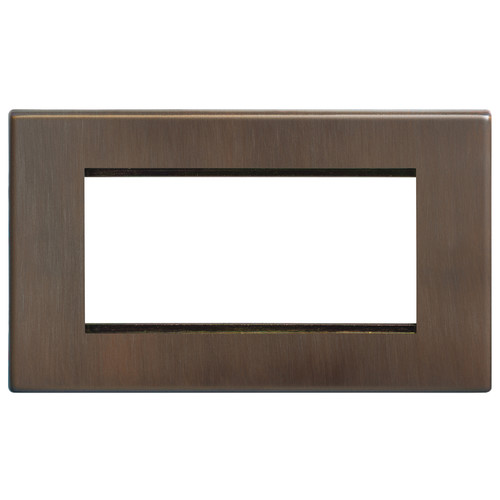 Morpheus Screwless Euro Plate 4 Gang Euro Plate Chocolate Bronze