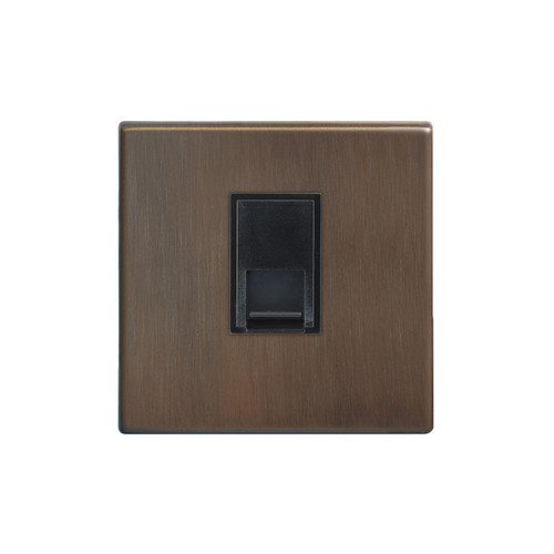 Morpheus Screwless Communications Socket 1 gang telephone jackline master Chocolate Bronze