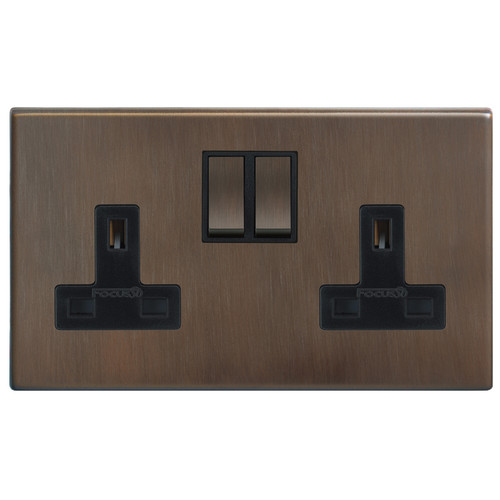 Morpheus Screwless Wall Socket 2 gang 13 amp switch socket outlet Chocolate Bronze