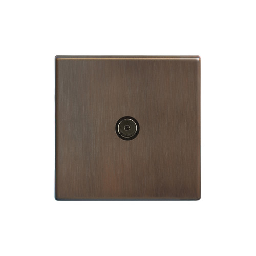 Morpheus Screwless TV Socket 1 gang television co-axial Chocolate Bronze