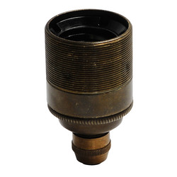 Lampholder Threaded Skirt + Cord Grip Antique Brass ES / E27