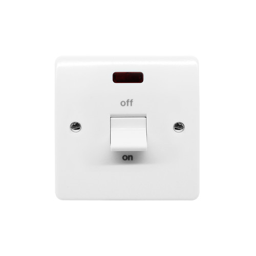 MK Logic Plus Cooker Switch 1 gang single plate 32 amp cooker Neon White