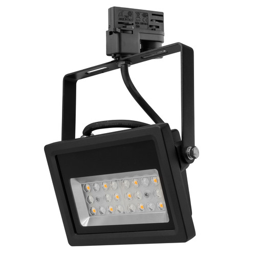 Black LED Three Circuit Track Floodlight 240V 10W (=100W) 3000K Warm White