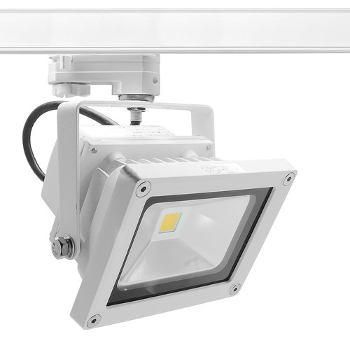 White LED 3 Circuit Track Floodlight 240V 10W (=100W) 3000K Warm White