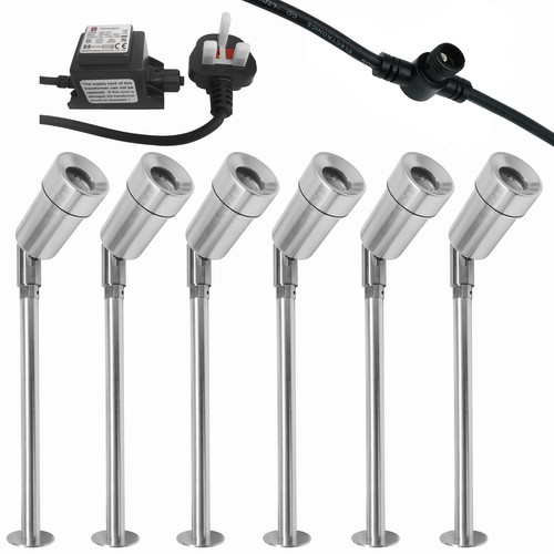 LED Spike Kit Aluminium 12V 6 x 1W 4000K Cool White