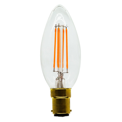 LED Carbon Filament Candle Squirrel Cage Light Bulb 35mm 280lm Dimmable SBC 4W 2200K Warm White