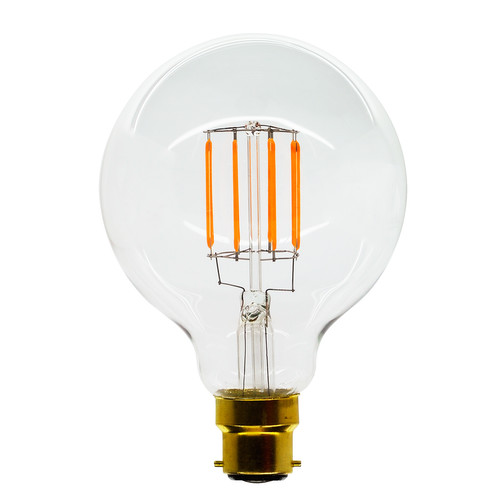 LED Carbon Filament Lamp Squirrel Cage Globe G95 95mm 560lm Dimmable Light Bulb BC 6W (=60W)