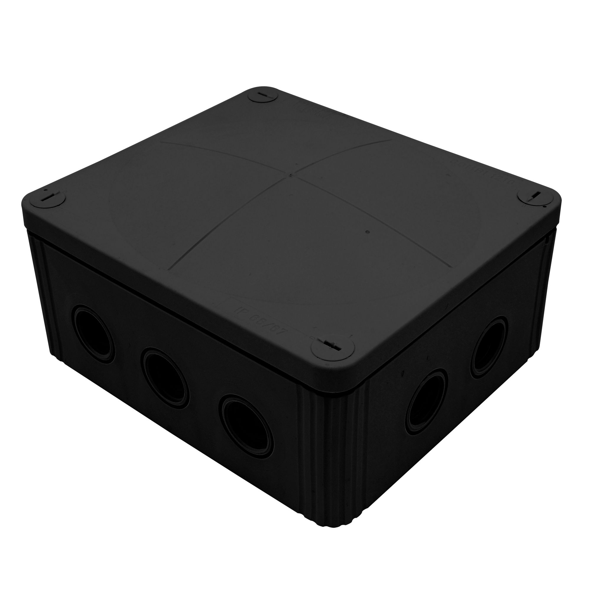 Waterproof Junction Box (160mm) 10 Way Black Mr Resistor Lighting