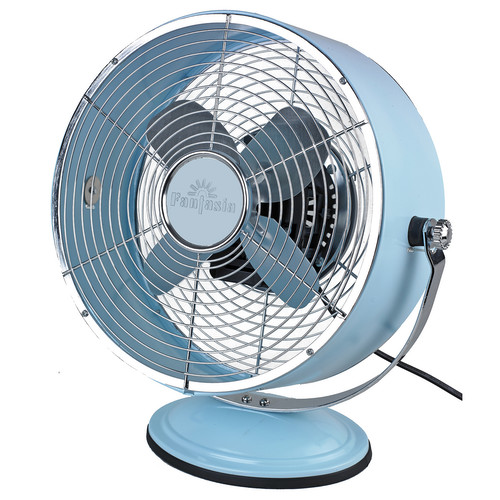 Retro Desk Fan Blue Aluminium