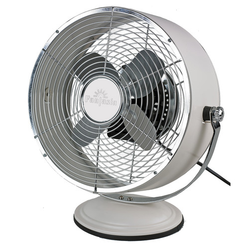 Retro Desk Fan Cream Aluminium