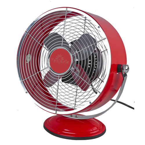 Retro Desk Fan Red Aluminium