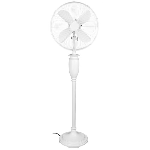 Oscillating Free-Sanding Pedestal Retro Floor Fan Gloss White 16'' (40 cm) Head