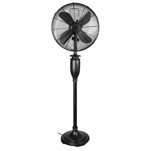 Retro Floor Fan Matt Black 16"
