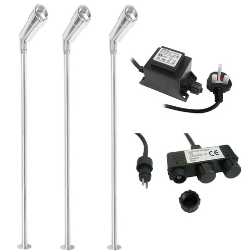 LED Hood Long Spike Kit Aluminium 12V 3 x 1W 3000K Warm White