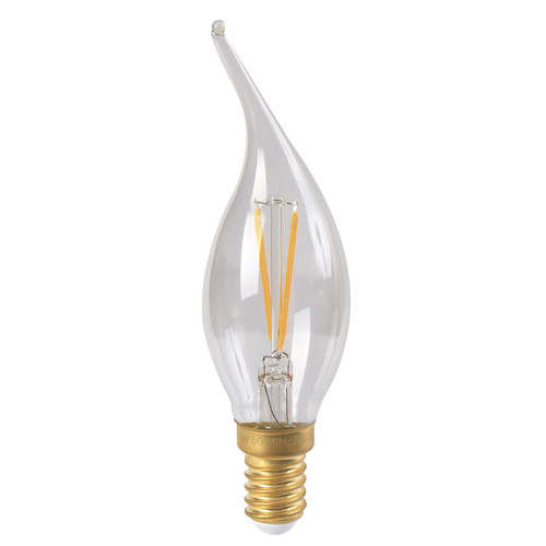 LED Bent tip Clear Candle Lamp E14 CV4 Switching 2W 2700K Warm White