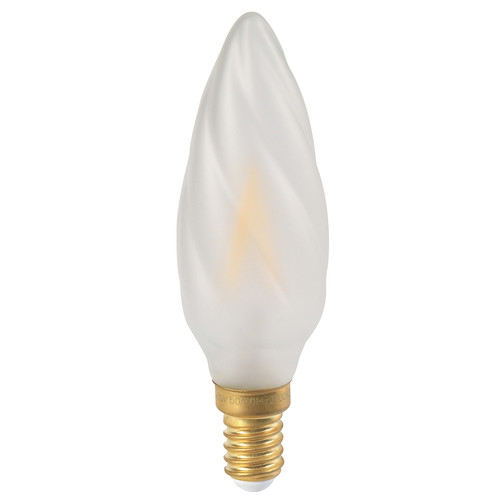 LED Twisted Matt Satin Candle Lamp E14 TW 3W 2700K Warm White