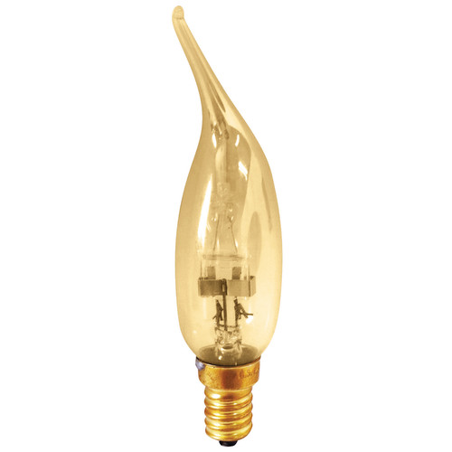 Bent Tip Amber Candle Light Bulb CV2 ECO 19W E14