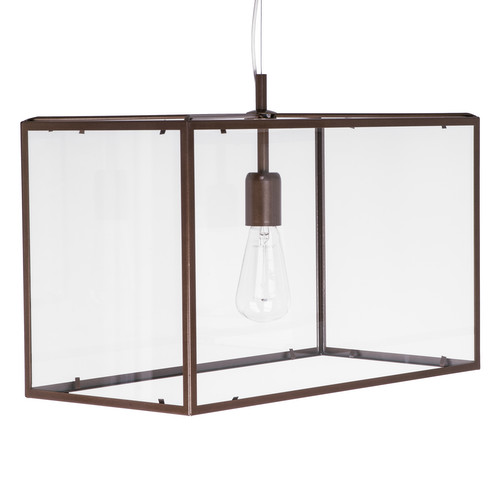 Opaco Large Clear Glass Pendant Light 240V Bronze 1 x 60W