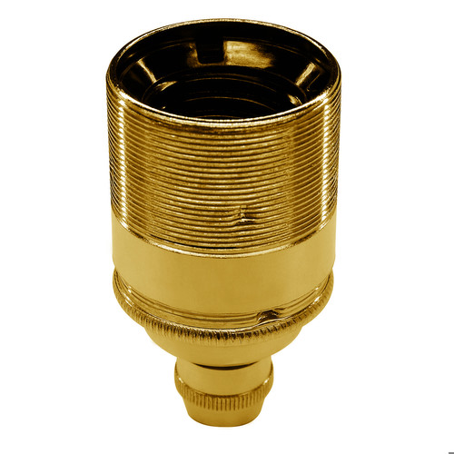 Lampholder Plain Skirt + Cord Grip Brass ES / E27