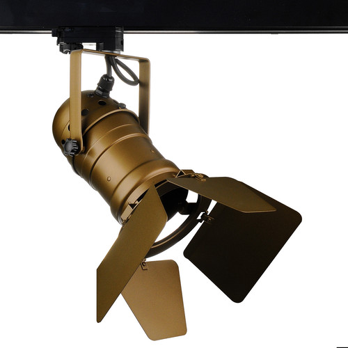 PAR30 Theatre Three Circuit Track Light + Barn Doors 240V 100W Bronze