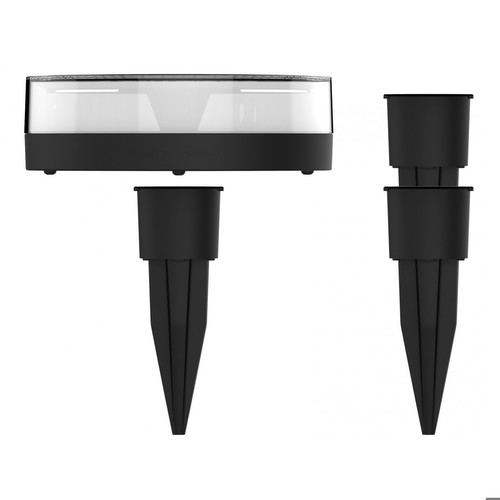 3 x Playbulb LED Garden Solar Powered Spike Light Black 30W
