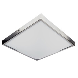 Slim Square 2D Flush Mount Ceiling Light 240V Nickel 28W