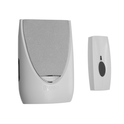 Wirefree Portable Door Chime Kit with Flashing Light White