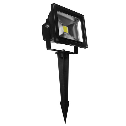 LED Black Floodlight Spike 240V 20W (=200W) 4000K Cool White
