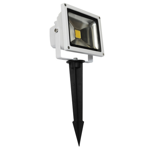 LED White Outdoor Garden Floodlight Spike 240V 20W (=200W) 3000K Warm White