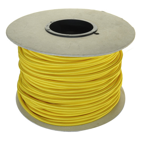 Braided Cloth Round Flex 3 Core Cable 100M 0.75mm² Yellow