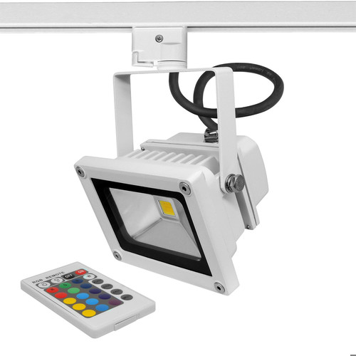 White LED Single Circuit Track Floodlight 240V 10W (=100W) RGB