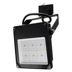 LED Black High Brightness Three Circuit Track Floodlight 240V 50W 3000K Warm White