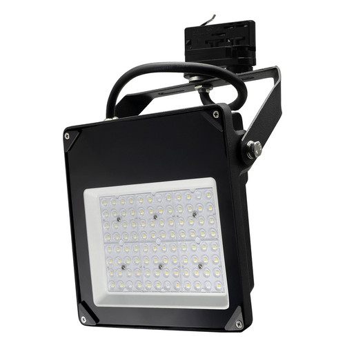 LED Black High Brightness Three Circuit Track Floodlight 240V 50W 3000K Warm White