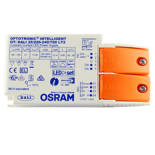 DALI-1 Dimmable LED Driver (Constant Current) 240V 25W 180mA - 700 mA 240V