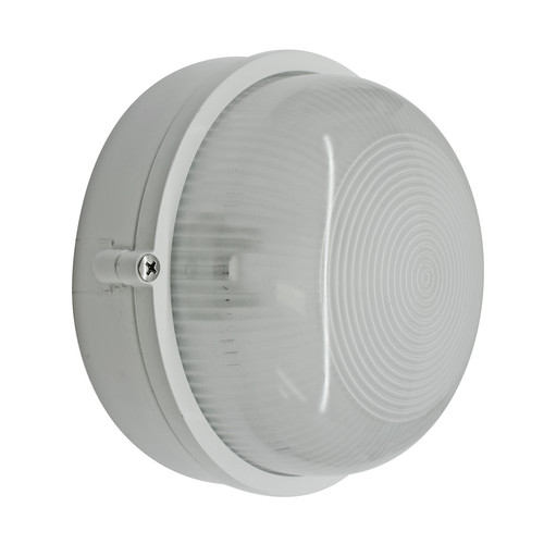 Round Bulkhead Outdoor Garden Wall Light White 60W